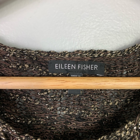 Eileen Fisher Bronze Metallic Sparkle Sweater - Picture 3 of 5